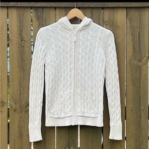 St. John’s Bay 100% Cotton White Full-Zip Sweater Jacket Women’s Small